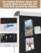 36"x24" Enclosed Bulletin Board, Lockable Weather-Resistant Aluminum Cork Noticeboard for School & Office, Silver Frame w/Black Flet