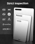 Katuchef Titanium Cutting Board for Kitchen, 100% Pure Titanium Cutting Board Food Grade,Non Toxic chopping board, Dishwasher safe, Easy to Clean(3PCS)