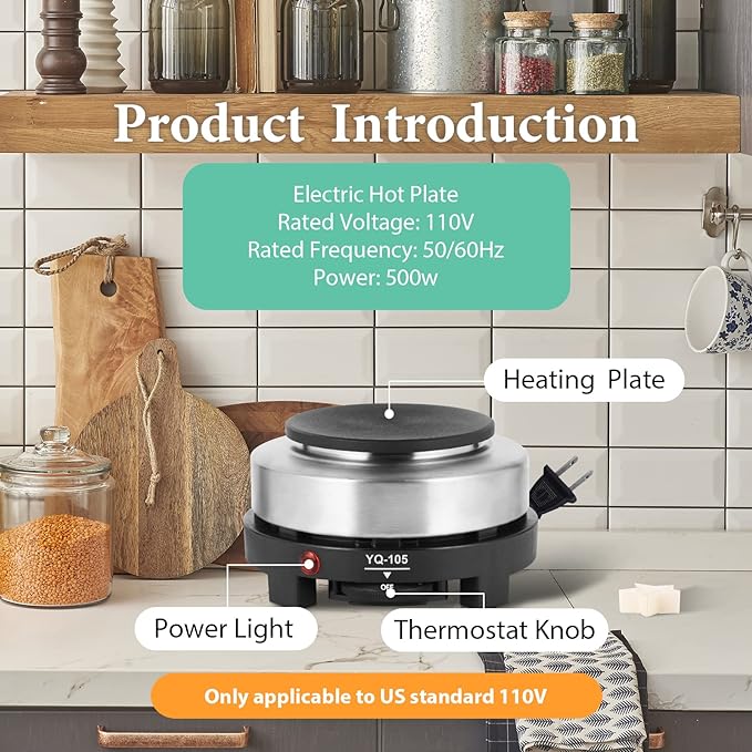 Candle Making Kit with Wax Melter, Natural Candle Wax for Candle Making - DIY Candle Making Supplies, Including 5lbs Soy Wax Flakes, Melting Pot, Electric Stove,Candle Kit for Adults, Beginnner