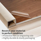 Trotec TroLase | 12"x12"x1/16", 8 Pcs | Pearwood/White | 2 Ply | Modified Acrylic | Laser Engraving Double Color Plastic Sheet | Engraving Blanks for Laser, Saw, Guillotine | Made in USA