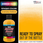 U.S. Art Supply Opaque Canary Yellow Acrylic Special Effects Airbrush Paint - 8oz Ready to Spray Air Brush Paint for Nails, Models, Fabric - Water-Based Air Brush Painting