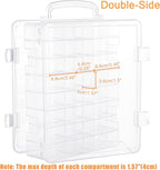 New brothread Double-Sided Storage Organizer/Box with Total 48 Adjustable Compartments, Removable Dividers for Embroidery and Sewing Threads, Embroidery Floss, Needles, Beads, Small Crafts & Toys