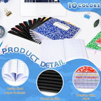 Seajan 20 Pack Composition Notebooks, Wide Ruled Paper, 7-1/2" x 9-3/4" Marble Hard Covers, 60 Sheets, Composition Notebooks Bulk for Students Back to School Adults Office Supplies(Colorful)