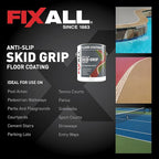 FIXALL Skid Grip Anti-Slip Coating, 1 Gallon, Smoke, Exceeds ADA Standards, Ideal for Safety Areas, Slip-Resistant Pavement, Cement & Concrete Paint