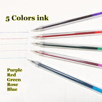 iNee 5 Colors Extra Fine Tip Water Erasable Fabric Marking Pen with 10 Free Refills for Cross Stitch, Embroidery, Sewing, Quilting