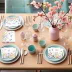 Fulmoon 200 Pieces Summer Floral Cocktail Napkins Disposable Wildflower Dessert Paper Napkins Bulk Flower Decoupage Beverage Towel for Summer Tea Party Dinner Decorative