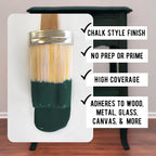 Daydream Apothecary Premium Chalk Style Paint for Furniture, Home Décor, Wood, DIY Interior Projects, Quick Dry, No Prep or Prime Needed, Matte Dark Green - 8oz