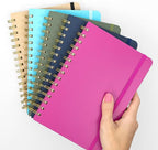 PAPERAGE Graph Paper Spiral Notebook & Journal, (Black), 160 Pages, Medium 5.5 inches x 8 inches - 100 GSM Thick Graphing Paper, Hardcover, Double-Wire Grid Spiral Notebook