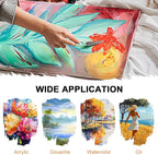 Nicpro 36pcs Paint Brush Set, Professional Paintbrushes with Palette Knife and Cloth Roll, Suitable for Acrylic Painting, Oil, Watercolor, Gouache, Art Supplies for Artists & Beginners (Wooden Color)