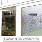 HIDBEA 3D Window Privacy Film - Rainbow Decorative Clings, Heat Control Vinyl Glass Tint, Mosaic Patterns - 17.5 x 78.7 Inches