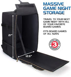 ENHANCE Board Game Backpack - Reinforced Rigid Board Game Storage with Padded Shoulder Straps, Carrying Handle, and Accessories Pockets for Dice, Cards, More - Fits and Protects Tabletop Adventures