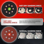 50PCS 5 inch Silicon Carbide Sanding Discs 6000 Grit, Wet Dry Orbital 5 Sander Hook and Loop Sandpaper Disc Ultra Fine Grit, Best for Metal,Automotive Precision Polishing