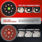 50PCS 5 inch Silicon Carbide Sanding Discs 8000 Grit, Wet Dry Orbital 5 Sander Hook and Loop Sandpaper Disc Ultra Fine Grit, Best for Metal,Automotive Precision Polishing