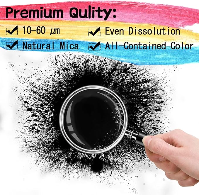 Mica Powder - 40g Mica Powder for Epoxy Resin - Pigment Powder Dye for Resin/Eye Shadow/Soap Making/Nails/Bath Bombs etc. (Black)