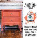 Daydream Apothecary Premium Chalk Style Paint for Furniture, Home Décor, Wood, DIY Interior Projects, Quick Dry, No Prep or Prime Needed, Matte Coral Orange - 16oz