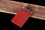 Yoption 5Pcs Sealing Wax Sticks, Vintage Totem Fire Manuscript Bright Red Wax Seal Sticks with Wicks, Sealing Wax for Wax Seal Stamp