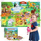 Taika 43x28 inch Zoo Animals Felt Story Board Set, 41Pcs Jungle Animals Toys, Thicker Flannel Board, Preschool Learning Toy, Interactive Storytelling Teaching Play Activity Kits