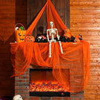 Boao Halloween Cheese cloth 85 x 394 Inch Orange Cheesecloth Roll for Crafts Large Cotton Muslin Gauze Fabric for Halloween Outdoor & Indoor Spooky Decoration