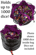 Forged Dice Co. Pouch of The Endless Hoard Dice Bag - Holds Over 1,000 Polyhedral Dice - Dice Storage Bag with 7 Pockets - Perfect for Bulk Dice - Black/Blue