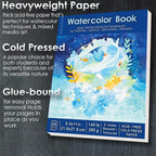 MISULOVE Watercolor Paper Pad, 8.5" x 11", Cold Press,140lb(300gsm), 20 Sheets Water Color Paper, Watercolor Workbook, Sketchbook for Wet and Dry Media, Journal, for Students and Beginners (White)
