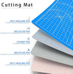 DIYSELF Cutting Mat: 12in18in, Self Healing, Double-Sided, Rotating - Ideal for Crafts, Sewing, Quilting