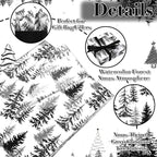 100 Sheets Christmas Tree Tissue Paper, 20x14in Forest Style Wrapping Tissue Watercolor Xmas Tree Art Tissue for Xmas Party Gift Bag Fillers Winter Party Decor (Black)