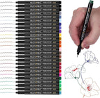 005 Micro Pen 23 Colors and 3 Black 0.20mm Fine Tip Waterproof Ink FineLiner Pens for Art Illustration Sketching, Anime Bullet Journal and Technical Drawing