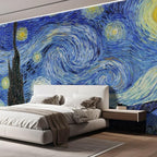 wall26 Starry Night by Vincent Van Gogh Dutch Impressionism 20th Century Artist Peel and Stick Large Wall Mural, Removable Wallpaper, Home Decor - 120x120 inches