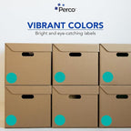 Perco Teal 3-Inch Perforated Circle Dot Sticker Labels — 10 Rolls, 5,000 Round Stickers — with Permanent Adhesive for Moving Boxes, Sale Signage, Displays, Status Messaging—Made in USA