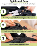 ZlideOn Zipper Pull Replacement - 5pcs, Silver, Normal - Instant Zipper Replacement Slider Multipack