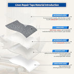 KING MOUNTAIN Linen Repair Patches, Self-Adhesive Linen Fabric Patches, 16X80 inch Extra Size, Multi Color, Can be Used for Linen Sofa Repair and Linen Clothes Repair (Charcaol Grey1.0)