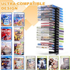 4 Pack Video Game Case Storage Wall Mount - Holds Up to 72 Disc Boxes,Metal Wall Mounted Game Case Holder for PS,DVD,Xbox Game Organizer