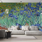 wall26 Wall Sticker/Wall Mural Irises by Vincent Van Gogh Dutch Impressionism, Not Peel and Stick, Non-Woven Wallpaper Decorative for Bedroom, Living Room,Office - 120x192 inches