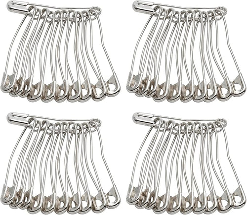 100Pcs Curved Safety Pins Size 3, 2" / 50mm Quilting Basting Pins, Bent Safety Pins for Quilting and Knitting (Sliver)