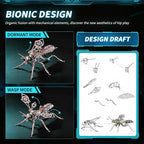 3D Puzzles for Adults, Metal Model Kit Wasp Mechanical Puzzle for Adults/Teens, DIY Creative Craft Gifts Kits Difficult Assembled 3D Puzzle for Family Time, Home Decor (Rosegold)