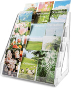 Trading Card Display Stand, Vertical Holder for Baseball Basketball Sports Graded Card Display Stand Tabletop for PSA BGS SGC Slabs, Snap-On Assembly(5 Tier, 2 Pack)