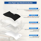 KING MOUNTAIN Linen Repair Patches, Self-Adhesive Linen Fabric Patches, 16X80 inch Extra Size, Multi Color, Can be Used for Linen Sofa Repair and Linen Clothes Repair (Black)