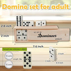 Smilejoy Dominoes Set for Adults, Domino Set for Classic Board Games, Double 6 Domino Game Set 28 Pieces with Natural Wood Case (2 Players)