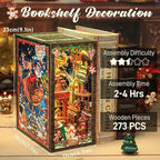 CUTEBEE Christmas Book Nook Kit - DIY Miniature House Dollhouse Kit for Adults, Teens, Booknook Tiny House Bookshelf Decor 3D Wooden Puzzle, Gifts for Family, Friends （Christmas Wish Store）