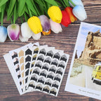 DERAYEE 12 Sheets Photo Corner Stickers, 6 Colors Self Adhesive Photo Mounting Corners for Scrapbooking Photo Album Diary DIY Craft