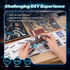 3D Wood Puzzle Book Nook Kit, Futuristic Miniature Bookshelf Insert with LED Lights, DIY Cyberpunk Bookend Décor for Display, Unique Craft for Adults and Teens (Endless Dimensions)