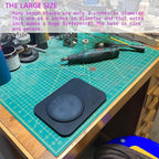 Steel Bench Block, Flat Anvil Metal Stamping Kit, Heat Treating HRC 52, Black Oxide, with Integrated Silicone Base for Stamping, Hand Engraving, Grinding and Polishing (Black)