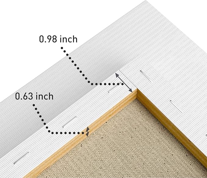 GOTIDEAL Stretched Canvases for Painting, 8x8 Inch Set of 7, Primed White - 100% Cotton Blank Art Square Canvas Boards for Painting for Acrylic Pouring, Oil Paint Dry & Wet Art Media