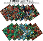 YASMEN 6"x6" Scrapbook Paper Pad - 24 Sheets of Patterned Cardstock for Card Making, Scrapbooking, Junk Journal, DIY Gift Cards - Single-Sided Decopodge Decorative Craft Paper
