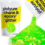 Hemway Polyurethane & Epoxy Resin Glitter 100g / 3.5oz Metallic Crystal Flake Additive for Flooring Jewelry Tumblers Glass Pigment - Extra Chunky (1/24" 0.040" 1mm) - Fluorescent Green