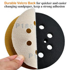 5-Inch 8-Hole Hook and Loop Sanding Discs 180-Grit Random Orbit Sandpaper, 50-Pack