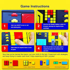 Super Slide Puzzle: Over 500 High-Level IQ Challenges, Exciting Educational Brain Teaser for Kids & Teens, Quality-Made, Great Travel & Gift Option (Navy/Yellow/Red/Blue)