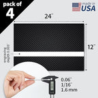 Trotec TroLase | 12"x24"x1/16", 4 Pcs | Carbon/White | 2 Ply | Modified Acrylic | Laser Engraving Double Color Plastic Sheet | Engraving Blanks for Laser, Saw, Guillotine | Made in USA