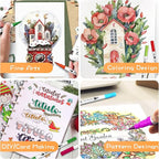 ZSCM 160 Colors Duo Tip Brush Markers Art Pen Set, Artist Fine and Brush Tip Colored Pens, for Adult Coloring Books Christmas Cards Drawing, Note taking Lettering Calligraphy Journaling