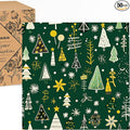 Premium Designer Paper Napkins, 3-Ply 6.5 x 6.5-inches Fold Disposable Decorative Winter Guest Christmas Holly Green Festive New Year Tree Party Lunch Dinner Napkin (50, Festive Green)